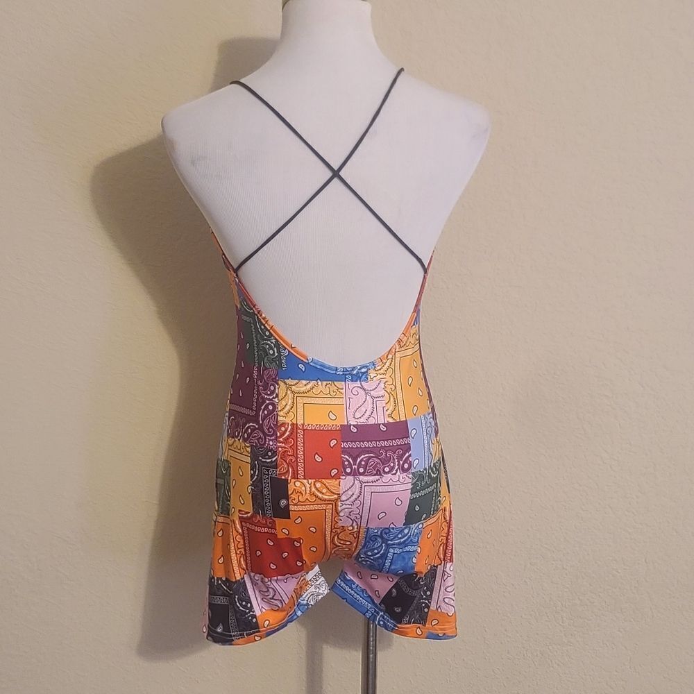 NWOT Patchwork Multi-Colored Print Rumper - Picture 5 of 5